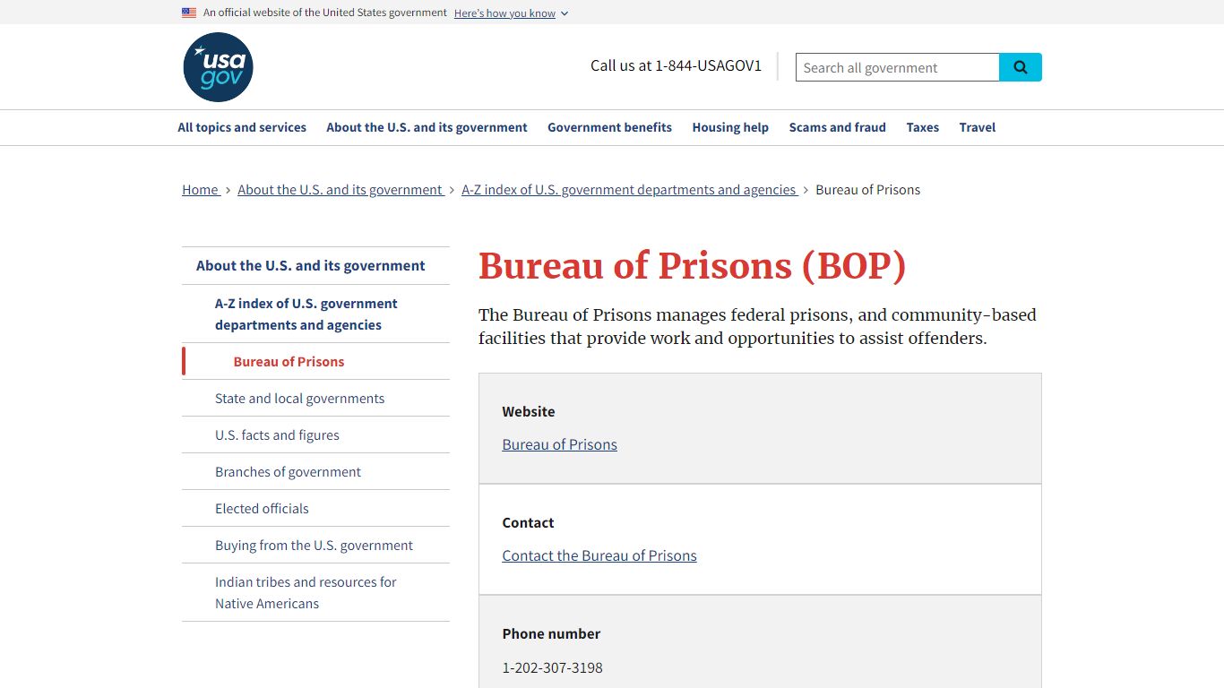 Bureau of Prisons (BOP) | USAGov